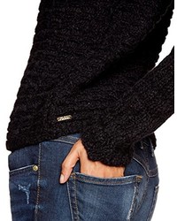 schwarzer Pullover mit einem Rundhalsausschnitt von BOSS ORANGE