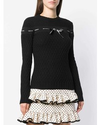 schwarzer Pullover mit einem Rundhalsausschnitt von Love Moschino