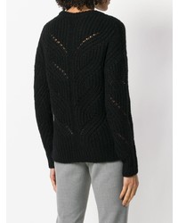 schwarzer Pullover mit einem Rundhalsausschnitt von Peserico