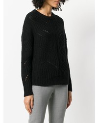 schwarzer Pullover mit einem Rundhalsausschnitt von Peserico