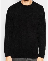 schwarzer Pullover mit einem Rundhalsausschnitt von Asos