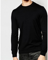 schwarzer Pullover mit einem Rundhalsausschnitt von Asos