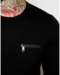 schwarzer Pullover mit einem Rundhalsausschnitt von Asos