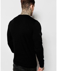 schwarzer Pullover mit einem Rundhalsausschnitt von Asos