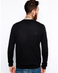 schwarzer Pullover mit einem Rundhalsausschnitt von Asos