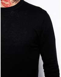 schwarzer Pullover mit einem Rundhalsausschnitt von Asos