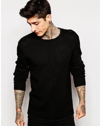 schwarzer Pullover mit einem Rundhalsausschnitt von Asos