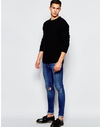 schwarzer Pullover mit einem Rundhalsausschnitt von Asos