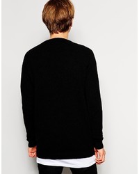 schwarzer Pullover mit einem Rundhalsausschnitt von Asos