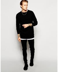 schwarzer Pullover mit einem Rundhalsausschnitt von Asos