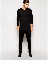 schwarzer Pullover mit einem Rundhalsausschnitt von Asos