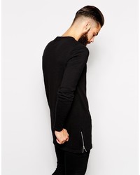 schwarzer Pullover mit einem Rundhalsausschnitt von Asos