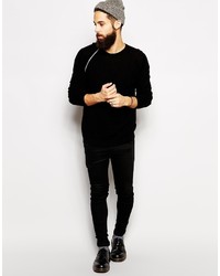 schwarzer Pullover mit einem Rundhalsausschnitt von Asos