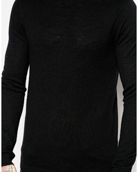 schwarzer Pullover mit einem Rundhalsausschnitt von Asos