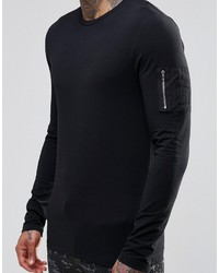 schwarzer Pullover mit einem Rundhalsausschnitt von Asos