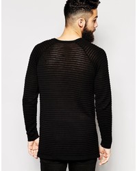 schwarzer Pullover mit einem Rundhalsausschnitt von Asos