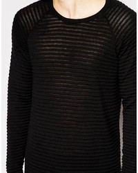 schwarzer Pullover mit einem Rundhalsausschnitt von Asos