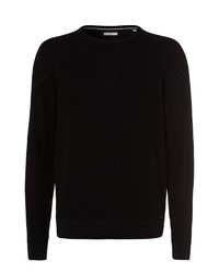 schwarzer Pullover mit einem Rundhalsausschnitt von Brax