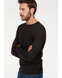 schwarzer Pullover mit einem Rundhalsausschnitt von BRUNO BANANI