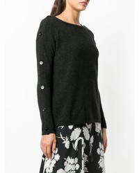 schwarzer Pullover mit einem Rundhalsausschnitt von Snobby Sheep