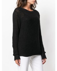 schwarzer Pullover mit einem Rundhalsausschnitt von Chiara Bertani
