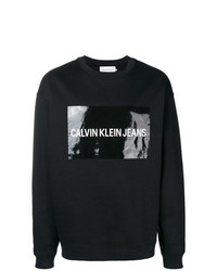 schwarzer Pullover mit einem Rundhalsausschnitt von Calvin Klein Jeans Est. 1978
