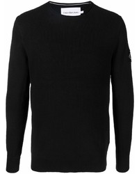 schwarzer Pullover mit einem Rundhalsausschnitt von Calvin Klein Jeans