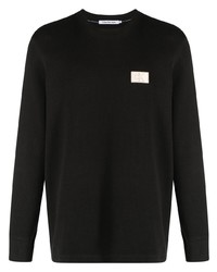 schwarzer Pullover mit einem Rundhalsausschnitt von Calvin Klein Jeans