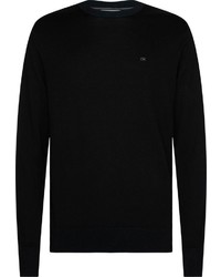 schwarzer Pullover mit einem Rundhalsausschnitt von Calvin Klein