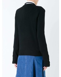 schwarzer Pullover mit einem Rundhalsausschnitt von Michael Kors Collection