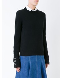 schwarzer Pullover mit einem Rundhalsausschnitt von Michael Kors Collection