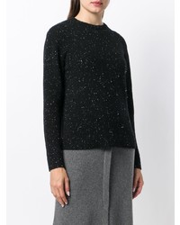 schwarzer Pullover mit einem Rundhalsausschnitt von Cashmere In Love