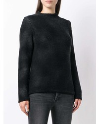 schwarzer Pullover mit einem Rundhalsausschnitt von Liska