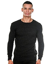 schwarzer Pullover mit einem Rundhalsausschnitt von CE&CE