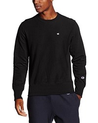 schwarzer Pullover mit einem Rundhalsausschnitt von Champion Reverse Weave