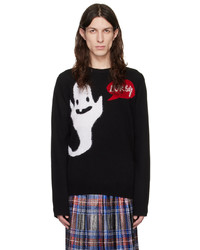 schwarzer Pullover mit einem Rundhalsausschnitt von Charles Jeffrey Loverboy