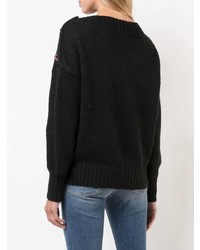 schwarzer Pullover mit einem Rundhalsausschnitt von Veronica Beard