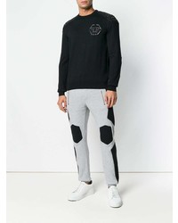 schwarzer Pullover mit einem Rundhalsausschnitt von Philipp Plein