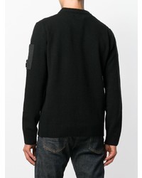 schwarzer Pullover mit einem Rundhalsausschnitt von CP Company