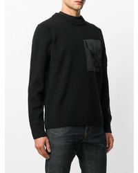 schwarzer Pullover mit einem Rundhalsausschnitt von CP Company