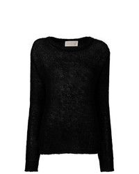 schwarzer Pullover mit einem Rundhalsausschnitt von Chiara Bertani