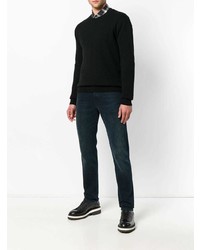 schwarzer Pullover mit einem Rundhalsausschnitt von DSQUARED2