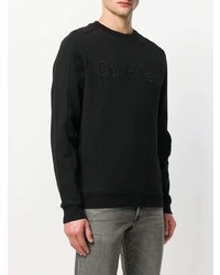 schwarzer Pullover mit einem Rundhalsausschnitt von Calvin Klein Jeans