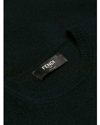 schwarzer Pullover mit einem Rundhalsausschnitt von Fendi