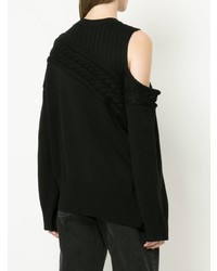 schwarzer Pullover mit einem Rundhalsausschnitt von Maison Mihara Yasuhiro
