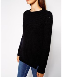 schwarzer Pullover mit einem Rundhalsausschnitt von Asos