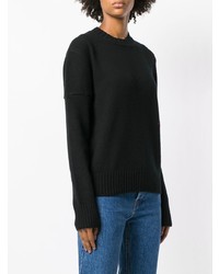 schwarzer Pullover mit einem Rundhalsausschnitt von Calvin Klein 205W39nyc