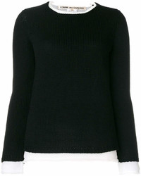 schwarzer Pullover mit einem Rundhalsausschnitt von Comme des Garcons