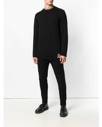 schwarzer Pullover mit einem Rundhalsausschnitt von Comme Des Garcons Homme Plus