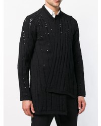 schwarzer Pullover mit einem Rundhalsausschnitt von Comme Des Garcons Homme Plus